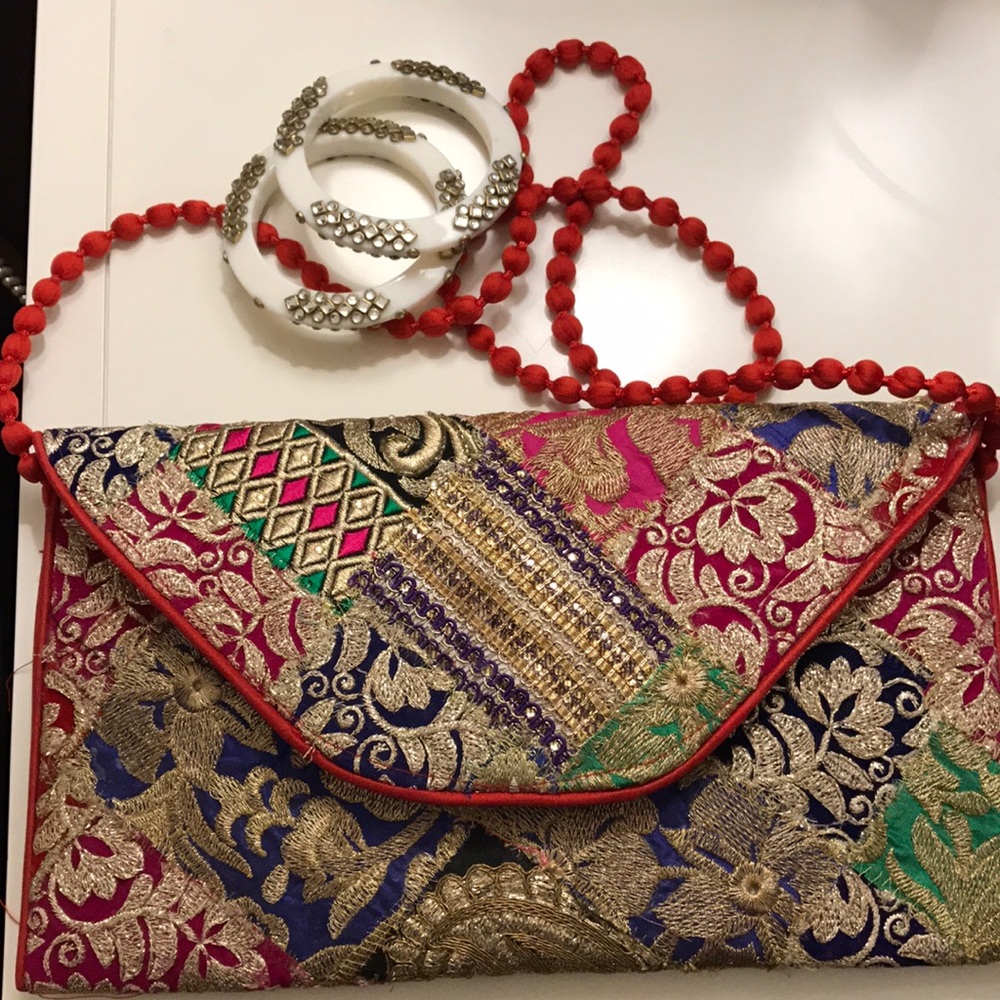 Handmade envelope clutch embroidered banjara bag - Picture 2 of 6
